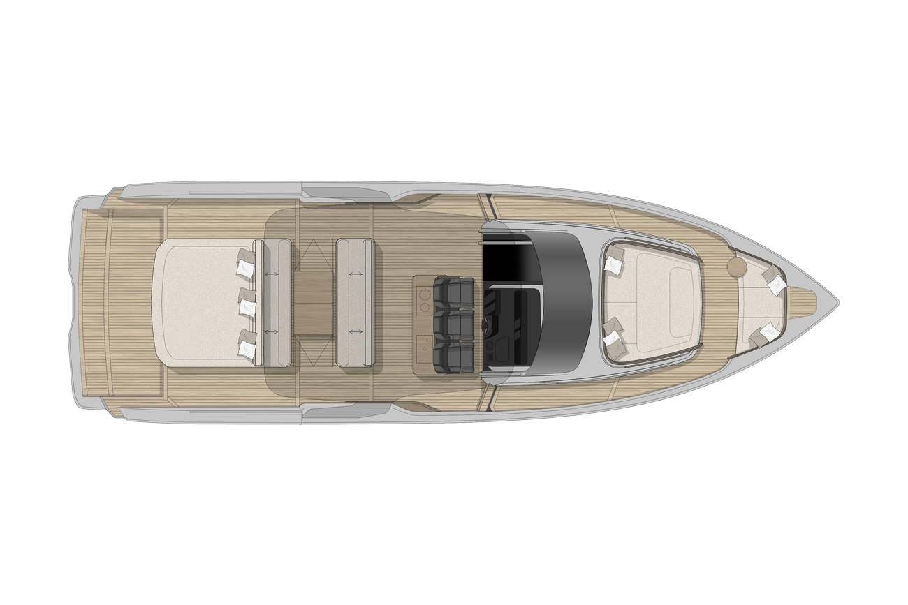 Plan du Cranchi A46 Luxury Tender : Pont principal